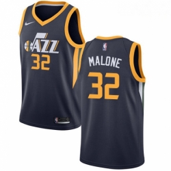 Mens Nike Utah Jazz 32 Karl Malone Swingman Navy Blue Road NBA Jersey Icon Edition