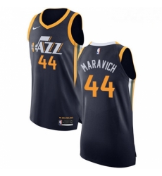 Mens Nike Utah Jazz 44 Pete Maravich Authentic Navy Blue Road NBA Jersey Icon Edition