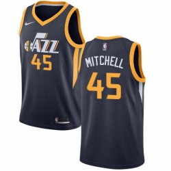 Mens Nike Utah Jazz 45 Donovan Mitchell Swingman Navy Blue Road NBA Jersey Icon Edition 