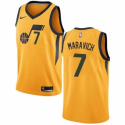 Mens Nike Utah Jazz 7 Pete Maravich Authentic Gold NBA Jersey Statement Edition