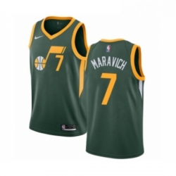 Mens Nike Utah Jazz 7 Pete Maravich Green Swingman Jersey Earned Edition