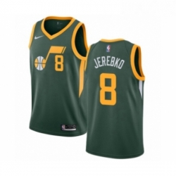 Mens Nike Utah Jazz 8 Jonas Jerebko Green Swingman Jersey Earned Edition 