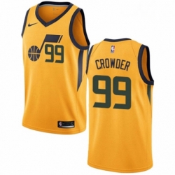 Mens Nike Utah Jazz 99 Jae Crowder Swingman Gold NBA Jersey Statement Edition 
