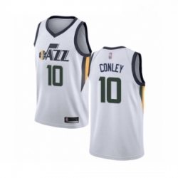 Mens Utah Jazz 10 Mike Conley Authentic White Basketball Jersey Association Edition 