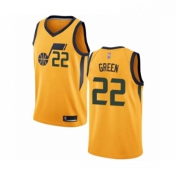 Mens Utah Jazz 22 Jeff Green Authentic Gold Basketball Jersey Statement Edition 