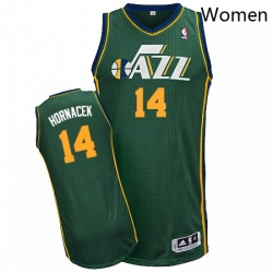 Womens Adidas Utah Jazz 14 Jeff Hornacek Authentic Green Alternate NBA Jersey