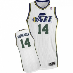 Womens Adidas Utah Jazz 14 Jeff Hornacek Authentic White Home NBA Jersey