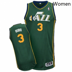 Womens Adidas Utah Jazz 3 Ricky Rubio Authentic Green Alternate NBA Jersey 