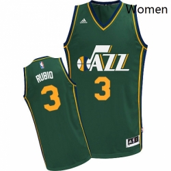 Womens Adidas Utah Jazz 3 Ricky Rubio Swingman Green Alternate NBA Jersey 