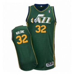 Womens Adidas Utah Jazz 32 Karl Malone Authentic Green Alternate NBA Jersey