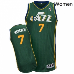 Womens Adidas Utah Jazz 7 Pete Maravich Authentic Green Alternate NBA Jersey