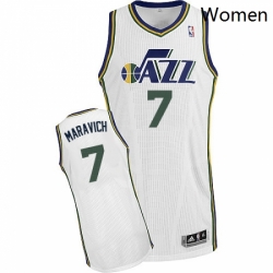Womens Adidas Utah Jazz 7 Pete Maravich Authentic White Home NBA Jersey
