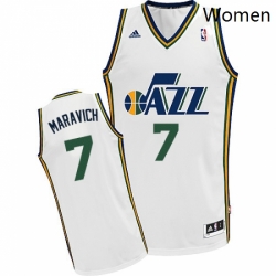 Womens Adidas Utah Jazz 7 Pete Maravich Swingman White Home NBA Jersey