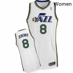 Womens Adidas Utah Jazz 8 Jonas Jerebko Authentic White Home NBA Jersey 