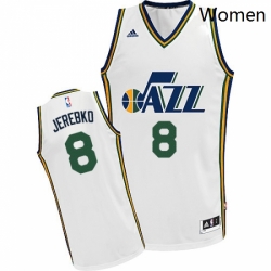 Womens Adidas Utah Jazz 8 Jonas Jerebko Swingman White Home NBA Jersey 