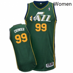 Womens Adidas Utah Jazz 99 Jae Crowder Authentic Green Alternate NBA Jersey 