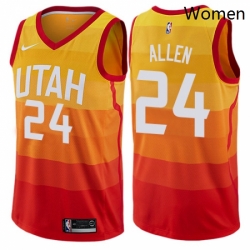 Womens Nike Utah Jazz 24 Grayson Allen Swingman Orange NBA Jersey City Edition 