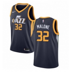 Womens Nike Utah Jazz 32 Karl Malone Swingman Navy Blue Road NBA Jersey Icon Edition