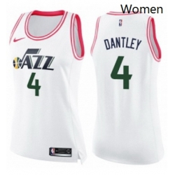 Womens Nike Utah Jazz 4 Adrian Dantley Swingman WhitePink Fashion NBA Jersey
