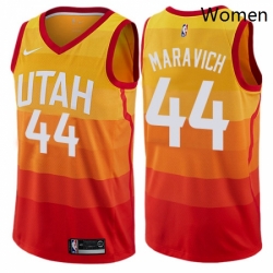 Womens Nike Utah Jazz 44 Pete Maravich Swingman Orange NBA Jersey City Edition