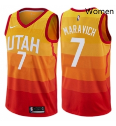 Womens Nike Utah Jazz 7 Pete Maravich Swingman Orange NBA Jersey City Edition