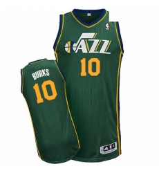 Youth Adidas Utah Jazz 10 Alec Burks Authentic Green Alternate NBA Jersey
