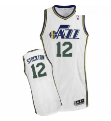 Youth Adidas Utah Jazz 12 John Stockton Authentic White Home NBA Jersey