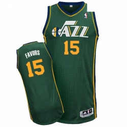 Youth Adidas Utah Jazz 15 Derrick Favors Authentic Green Alternate NBA Jersey
