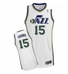 Youth Adidas Utah Jazz 15 Derrick Favors Authentic White Home NBA Jersey