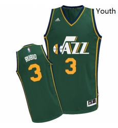 Youth Adidas Utah Jazz 3 Ricky Rubio Swingman Green Alternate NBA Jersey 