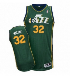 Youth Adidas Utah Jazz 32 Karl Malone Authentic Green Alternate NBA Jersey