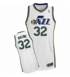 Youth Adidas Utah Jazz 32 Karl Malone Authentic White Home NBA Jersey