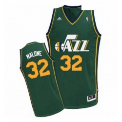 Youth Adidas Utah Jazz 32 Karl Malone Swingman Green Alternate NBA Jersey