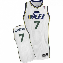 Youth Adidas Utah Jazz 7 Pete Maravich Authentic White Home NBA Jersey