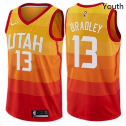 Youth Nike Utah Jazz 13 Tony Bradley Swingman Orange NBA Jersey City Edition 