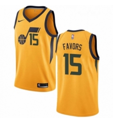 Youth Nike Utah Jazz 15 Derrick Favors Authentic Gold NBA Jersey Statement Edition