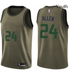 Youth Nike Utah Jazz 24 Grayson Allen Swingman Green Salute to Service NBA Jersey 