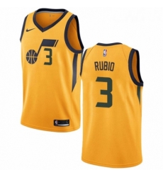 Youth Nike Utah Jazz 3 Ricky Rubio Authentic Gold NBA Jersey Statement Edition 