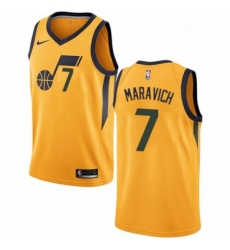 Youth Nike Utah Jazz 7 Pete Maravich Swingman Gold NBA Jersey Statement Edition