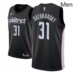 Men NBA 2018 19 Washington Wizards 31 Tomas Satoransky City Edition Black Jersey 