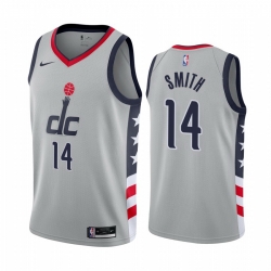 Men Nike Washington Wizards 14 Ish Smith Gray NBA Swingman 2020 21 City Edition Jersey