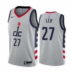 Men Nike Washington Wizards 27 Alex Len Gray NBA Swingman 2020 21 City Edition Jersey