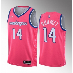 Men Washington Wizards 14 Landry Shamet Pink 2023 City Edition Stitched Jersey