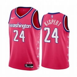 Men Washington Wizards 24 Corey Kispert 2022 23 Pink Cherry Blossom City Edition Limited Stitched Basketball Jersey