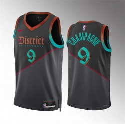 Men Washington Wizards 9 Justin Champagnie Black 2023 24 City Edition Stitched Basketball Jersey