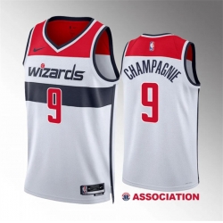 Men Washington Wizards 9 Justin Champagnie White Association Edition Stitched Basketball Jersey