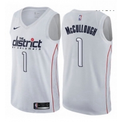 Mens Nike Washington Wizards 1 Chris McCullough Authentic White NBA Jersey City Edition