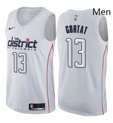 Mens Nike Washington Wizards 13 Marcin Gortat Swingman White NBA Jersey City Edition