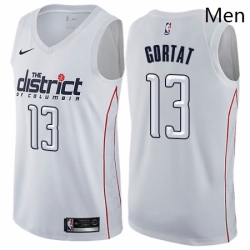 Mens Nike Washington Wizards 13 Marcin Gortat Swingman White NBA Jersey City Edition