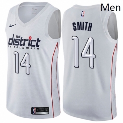 Mens Nike Washington Wizards 14 Jason Smith Authentic White NBA Jersey City Edition